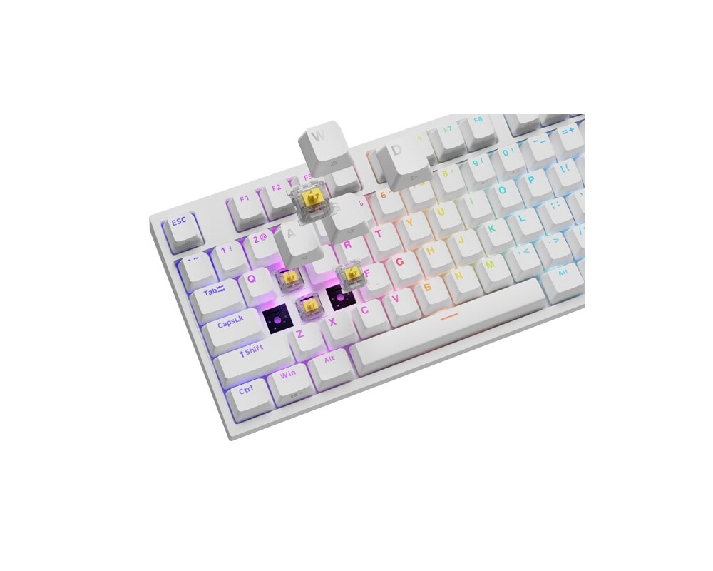 Клавиатура Genesis Mechanical Gaming Keyboard Thor 404 White RGB Backlight Gateron Peach Silent 8