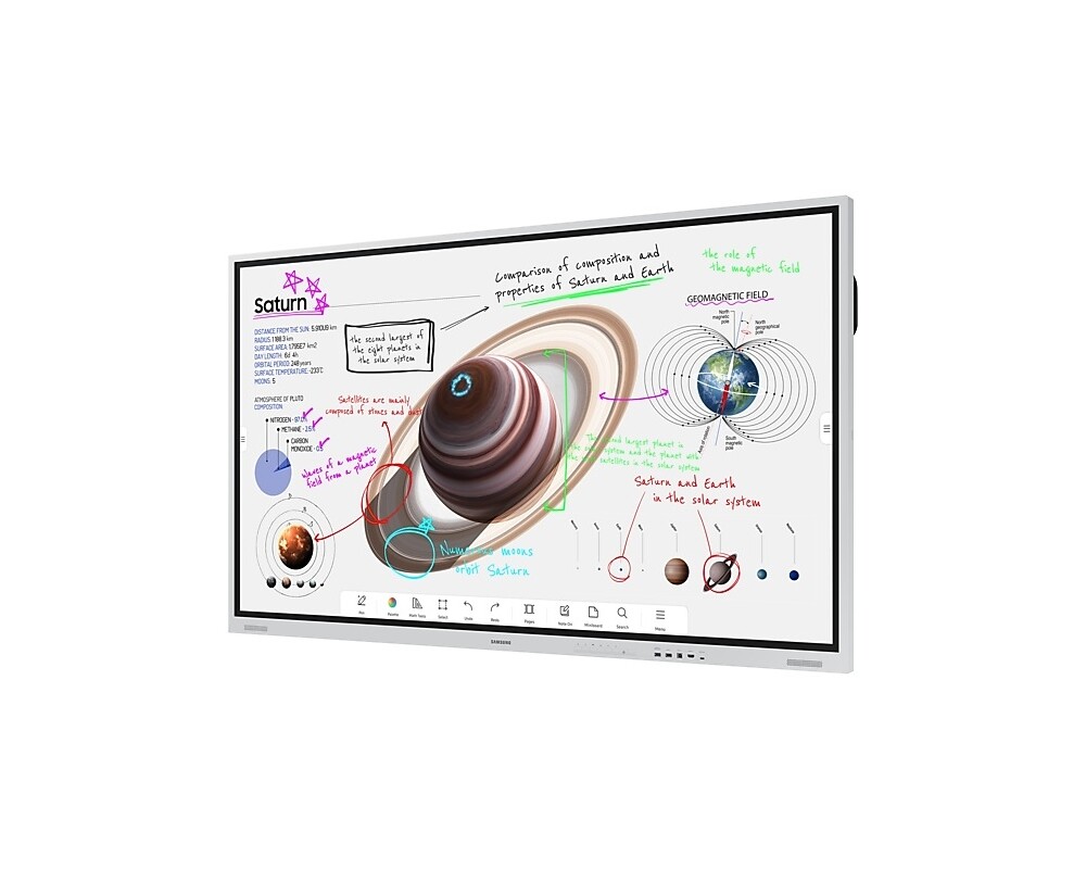 Широкоформатен дисплей SAMSUNG Flip Pro Digital Flipboard 75inch 4K IR Touch HDMI USB LAN WiFi WPA2 Ent Blueto Tizen 6.5 SoC 4x10W Landscape 400x400 2