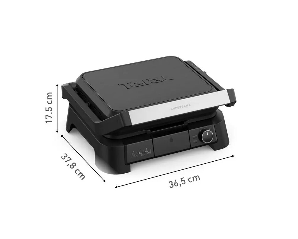 Грил и скара Tefal GC5108E0 Supergrill 3In1 Black Eu 3