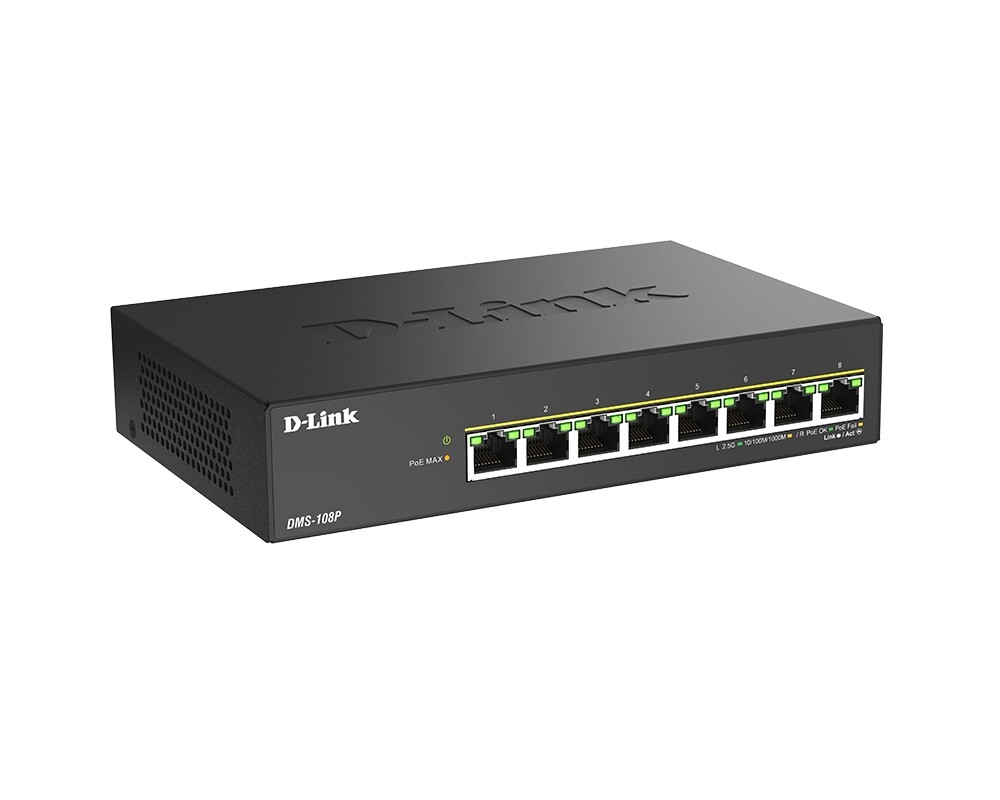 Switch (Комутатор) D-Link 8 ports 2.5G/MultiGig PoE Unmanaged Switch 2