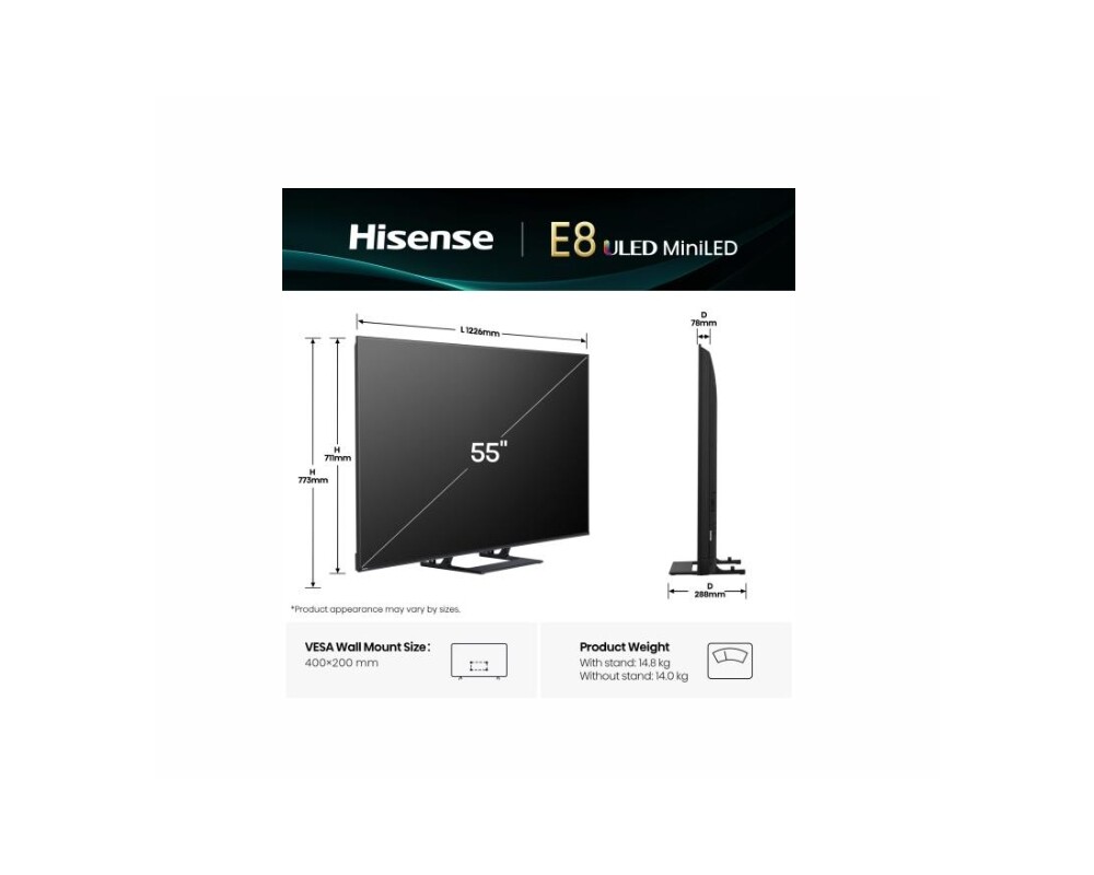 Телевизор Hisense 55" E8Q 2