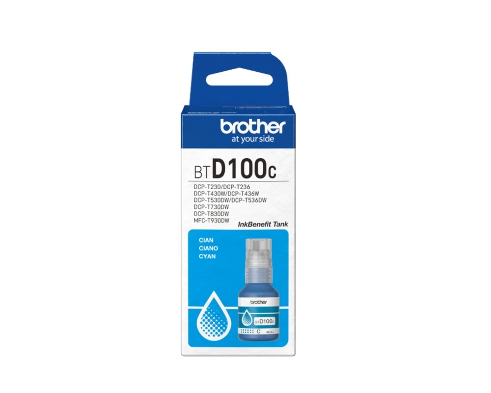 Мастило Brother BT-D100C Cyan Ink Bottle 2