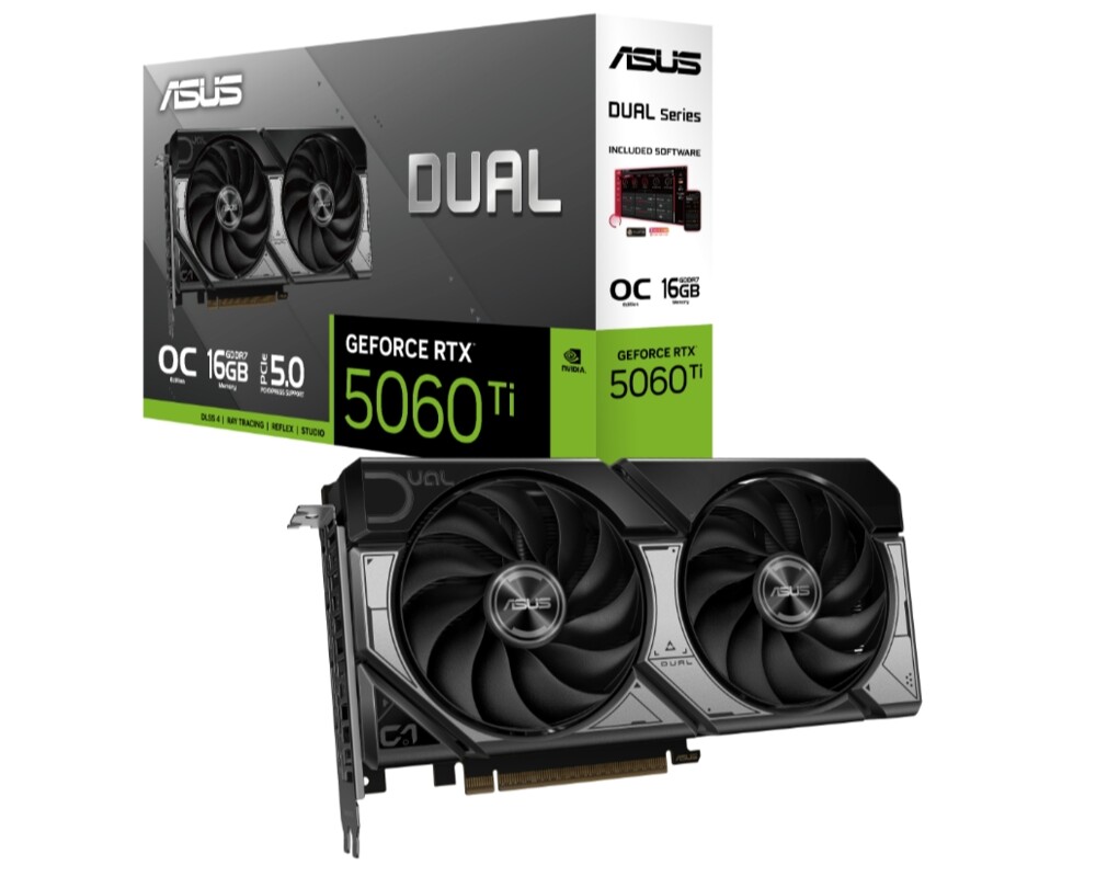 Видеокарта ASUS DUAL RTX 5060 TI OC 16GB GDDR7 12