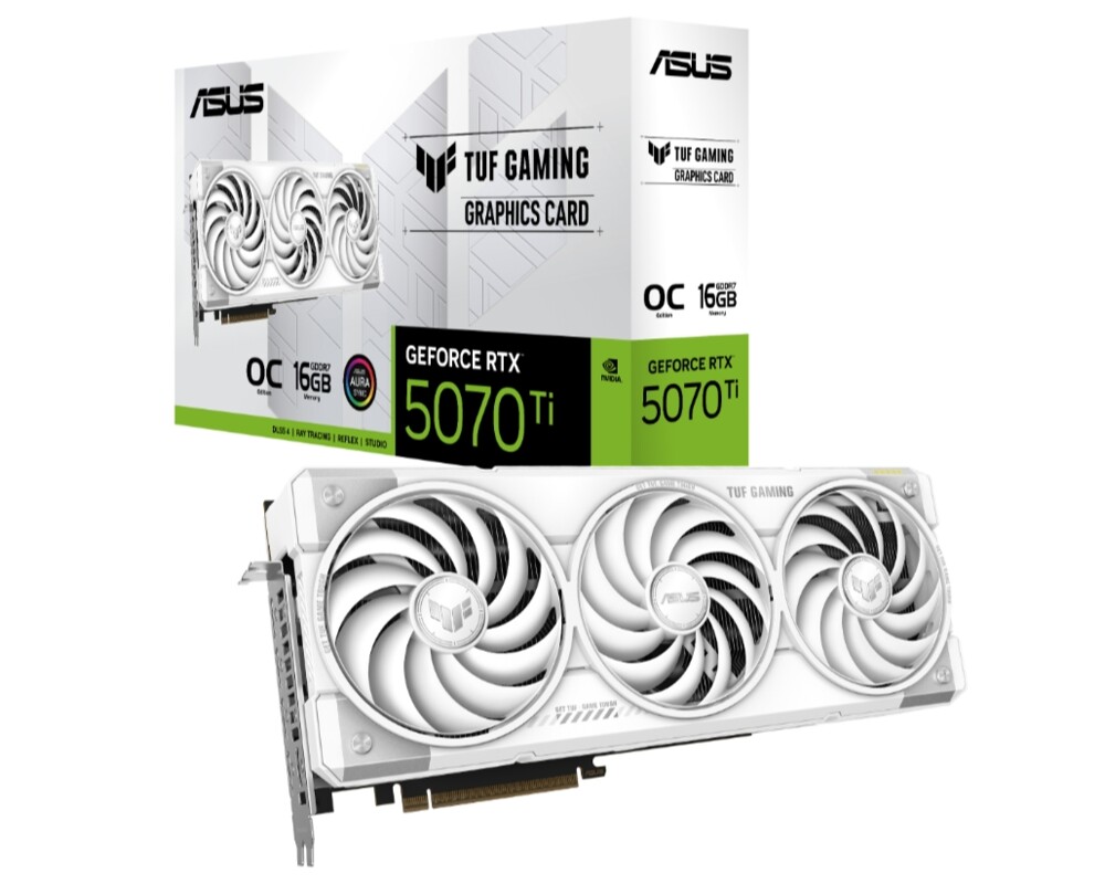 Видеокарта ASUS TUF Gaming GeForce RTX 5070 Ti White Edition 17