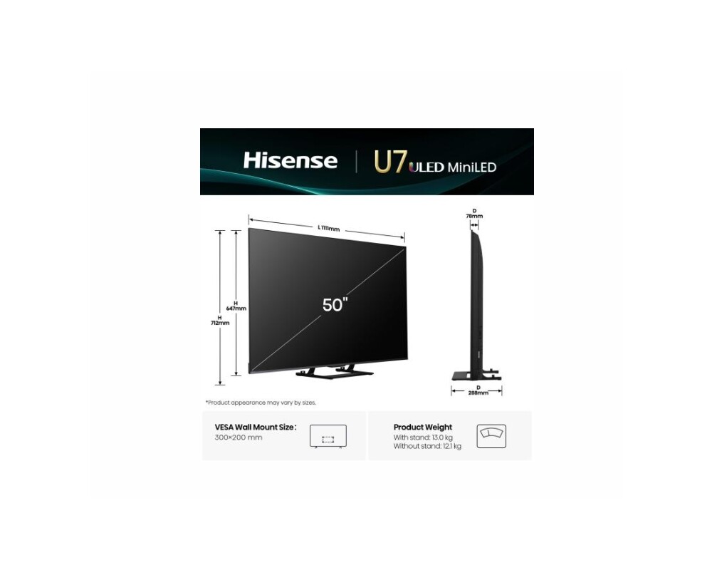 Телевизор Hisense 50" U7Q 2