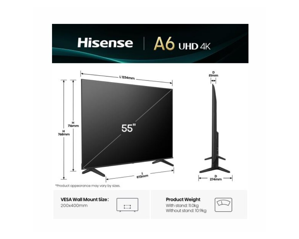 Телевизор Hisense 55" A6Q 2