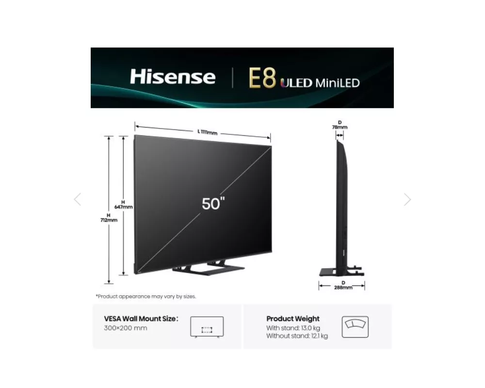 Телевизор Hisense 50" E8Q 2
