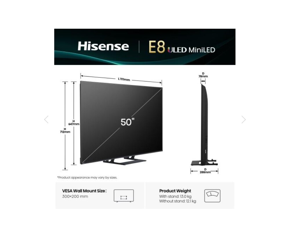 Телевизор Hisense 50" E8Q 2