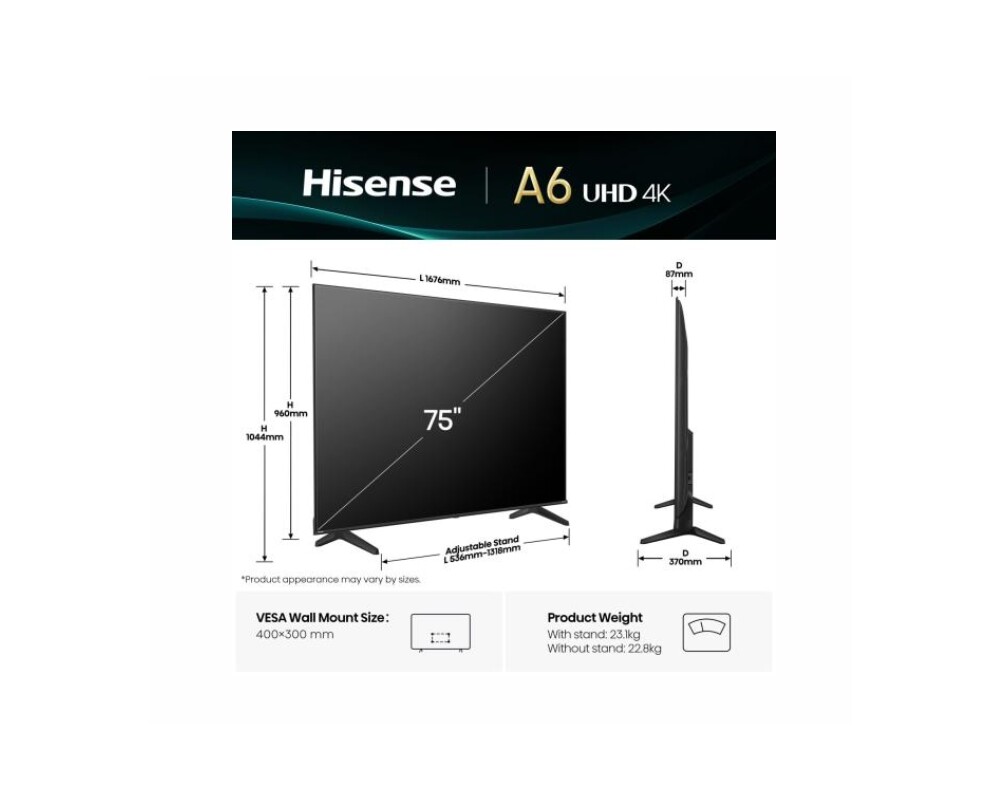Телевизор Hisense 75" A6Q 2