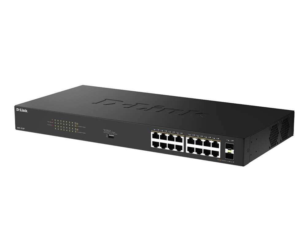 Switch (Комутатор) D-Link 16 Ports GE PoE(30W) + 2 Ports SFP Unmanaged Switch 3