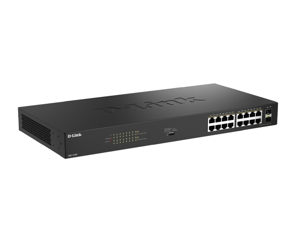Switch (Комутатор) D-Link 16 Ports GE PoE(30W) + 2 Ports SFP Unmanaged Switch 2