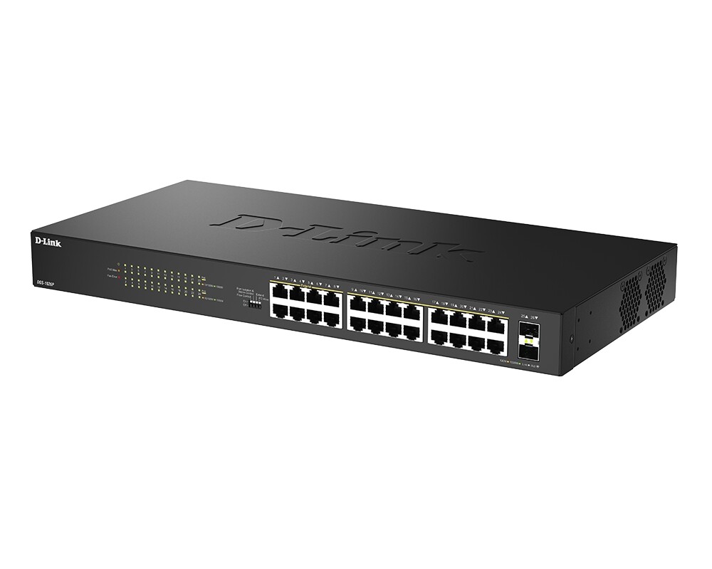 Switch (Комутатор) D-Link 24-Port Desktop Gigabit PoE Switch with 2 x 100/1000Mbps Combo Ports 3