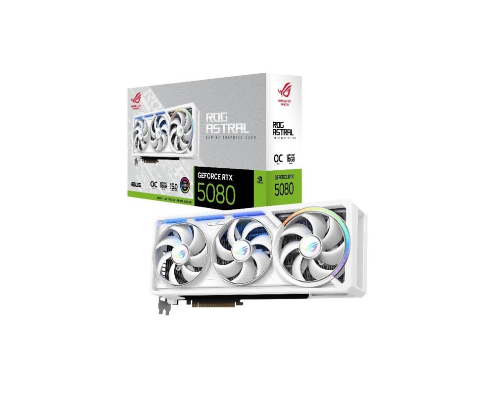 Видеокарта ASUS ROG ASTRAL GeForce RTX 5080 White Edition OC 16GB GDDR7 12