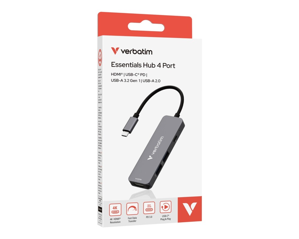USB хъб Verbatim USB-C Essentials Multiport Hub 4 Port 5