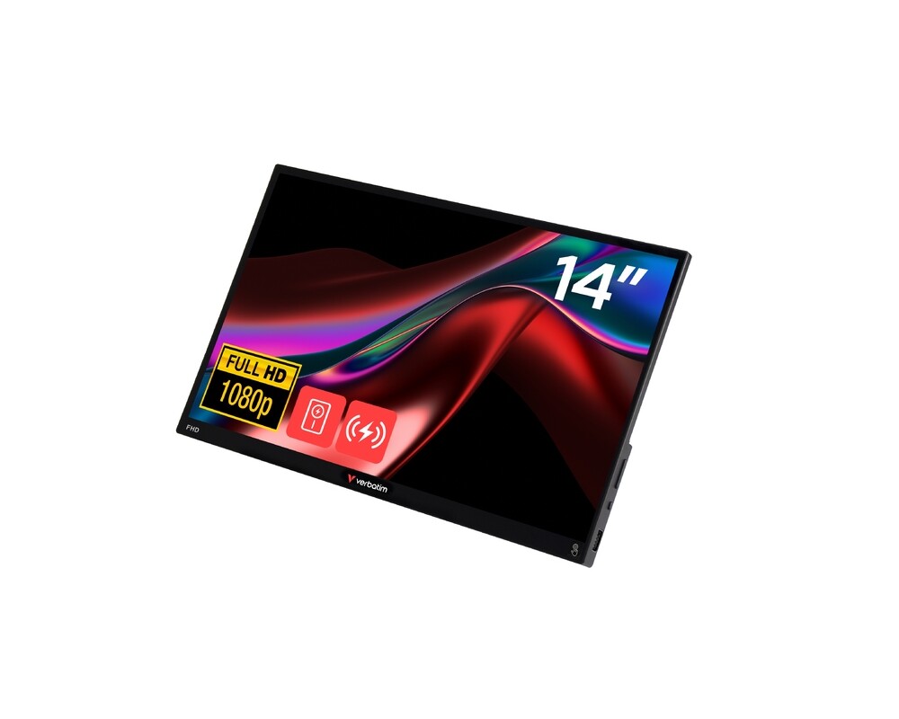 Монитор Verbatim Portable 14" FHD Touch Monitor LIGHT with Wireless Power Supply incl. Power Bank 5000mAh 6