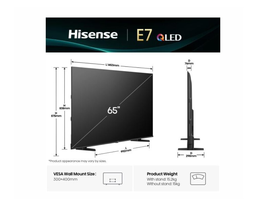 Телевизор Hisense 65" E7Q 2