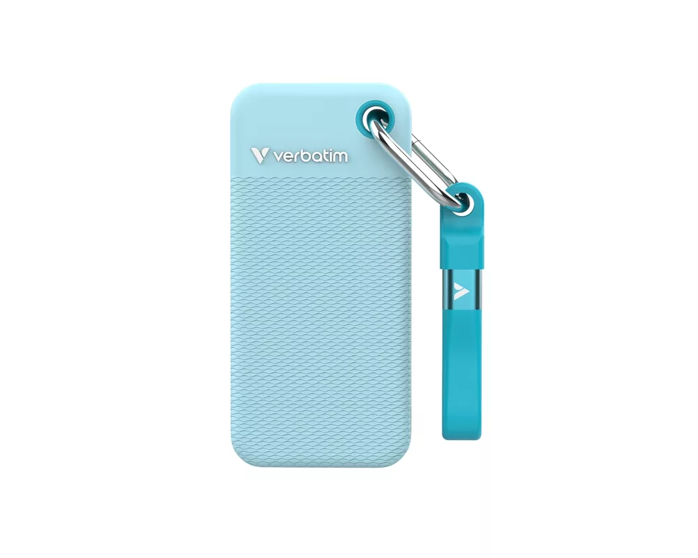SSD Verbatim Pocket SSD USB 3.2 Gen 2 1TB Polar Blue incl. two rubber sleeves 2