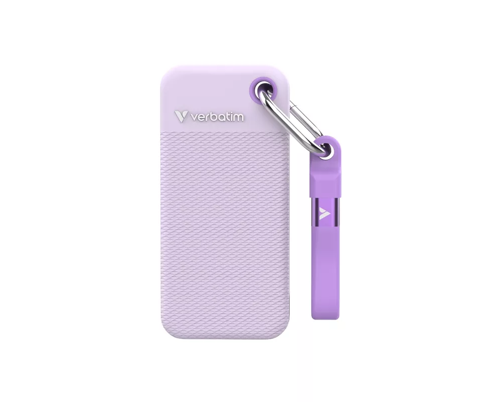 SSD Verbatim Pocket SSD USB 3.2 Gen 2 1TB Purple incl. two rubber sleeves 2