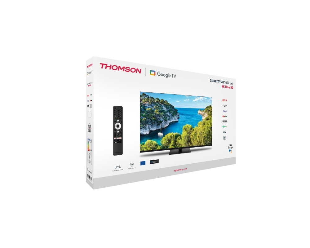 Телевизор Thomson Smart UHD TV 43"; Google TV; 3840 x 2160 (4K UHD) 7