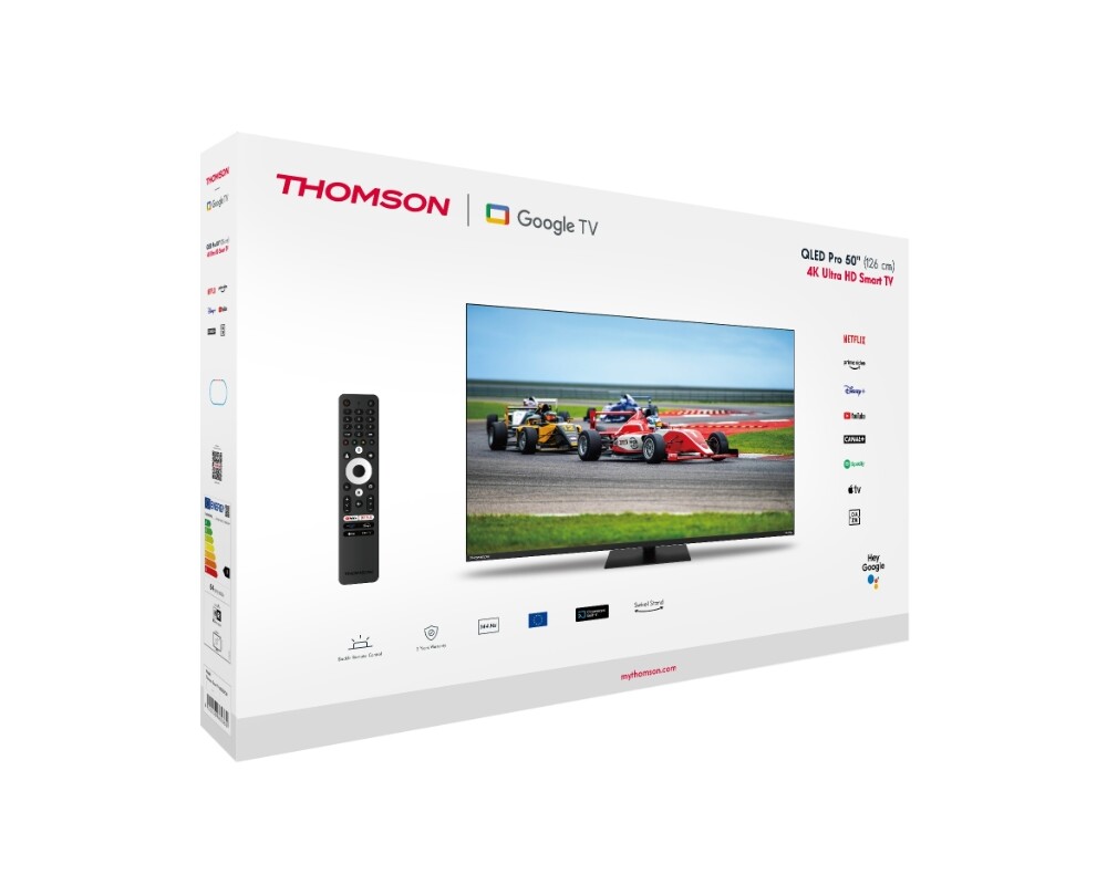 Телевизор Thomson Smart QLED Pro TV 50"; Google TV; 3840 x 2160 (4K UHD) 8