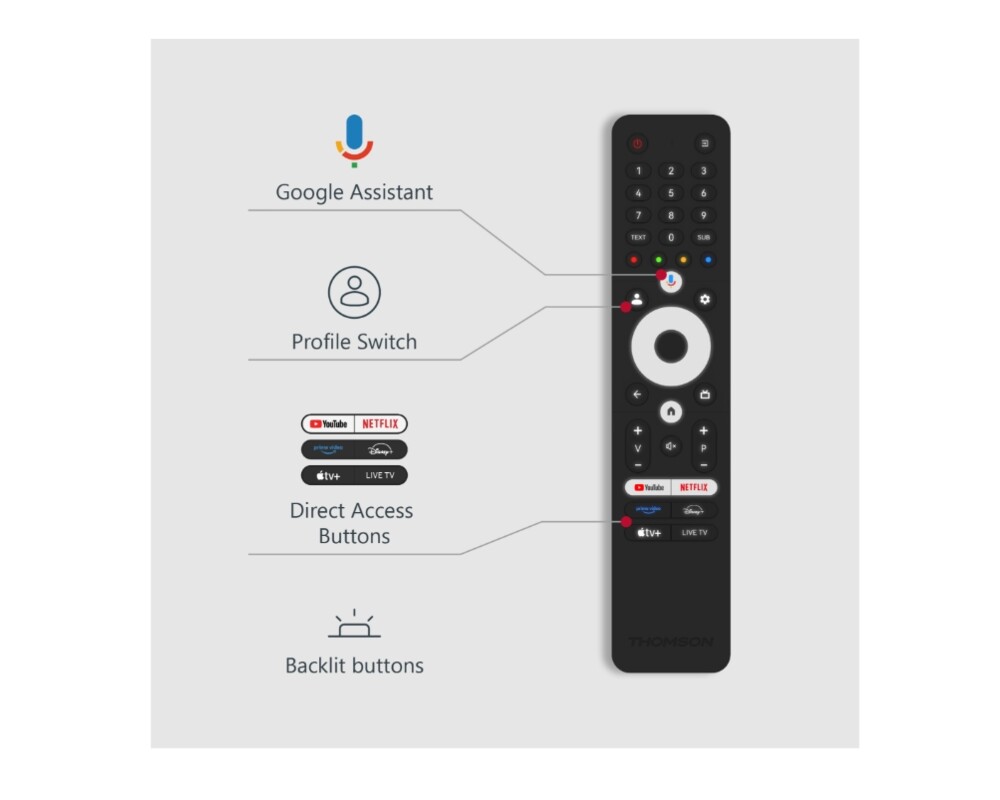 Телевизор Thomson Smart QLED Pro TV 50"; Google TV; 3840 x 2160 (4K UHD) 11