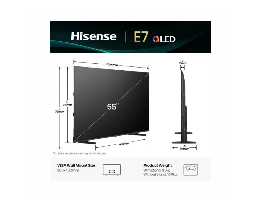 Телевизор Hisense 55" E7Q 2
