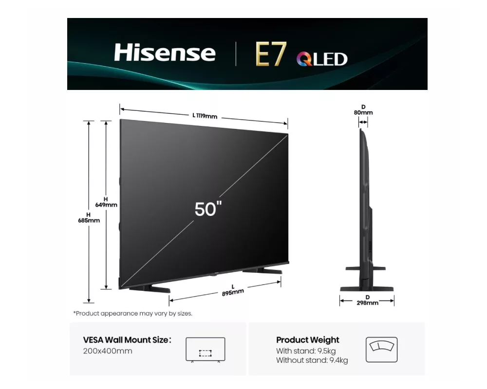 Телевизор Hisense 50" E7Q 2