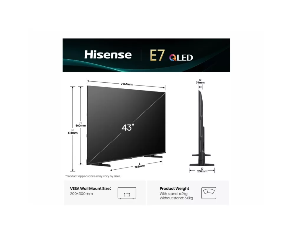 Телевизор Hisense 43" E7Q 2