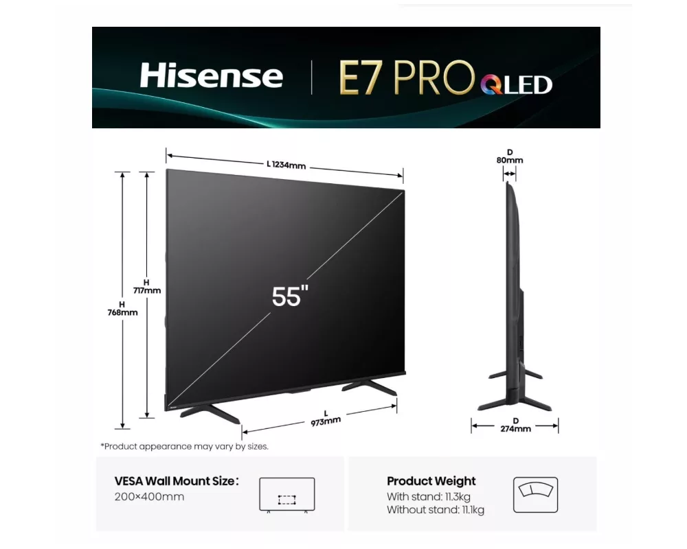 Телевизор Hisense 55" E7Q Pro 2