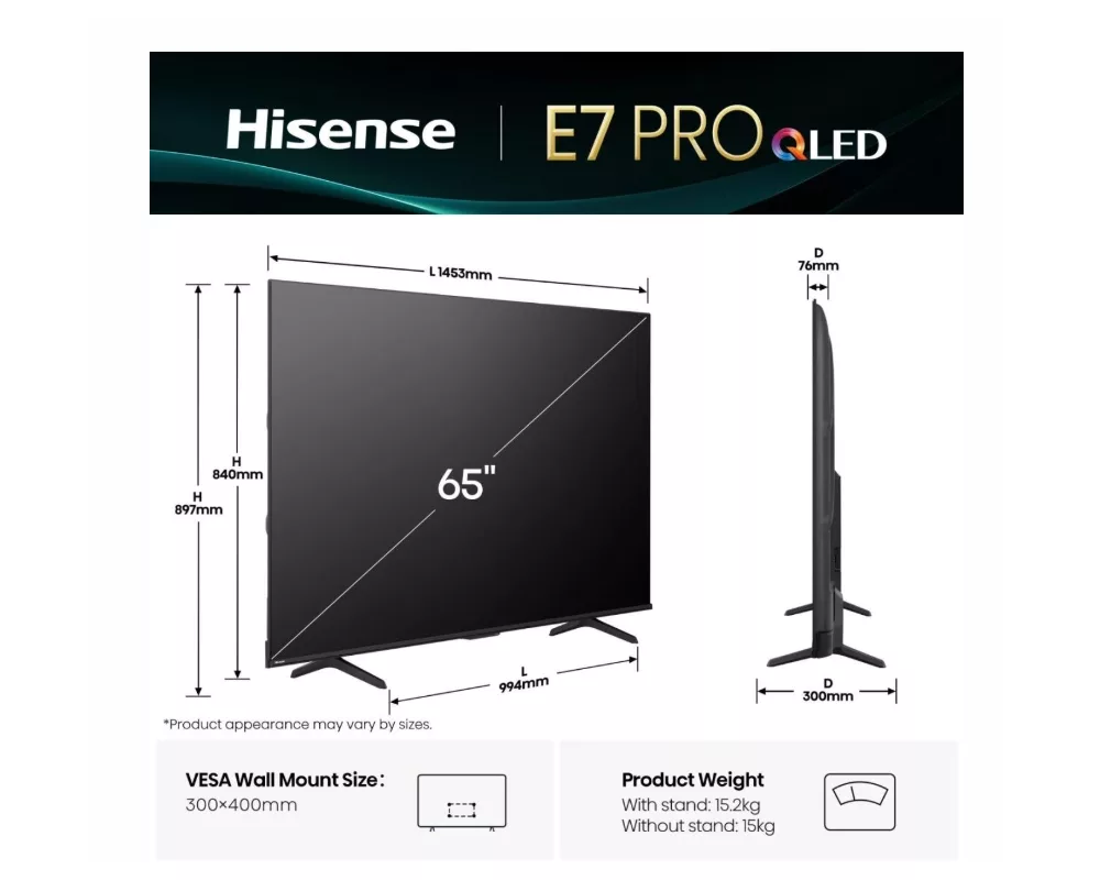 Телевизор Hisense 65" E7Q Pro 2