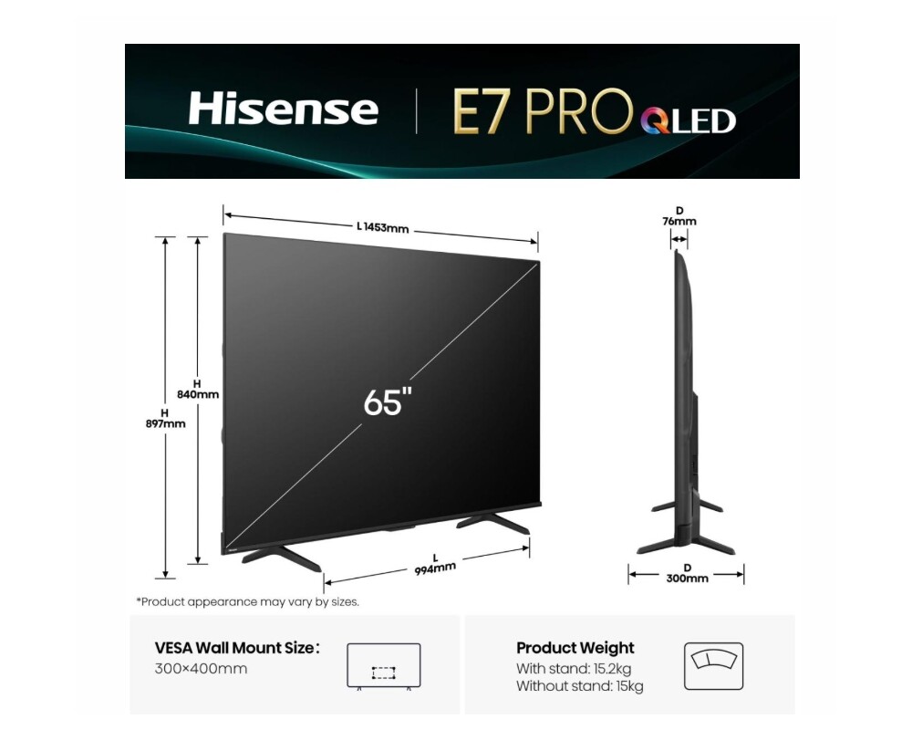 Телевизор Hisense 65" E7Q Pro 2