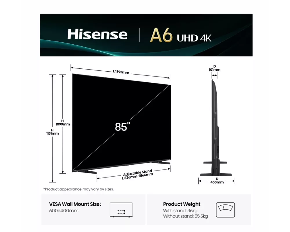 Телевизор Hisense 85" A6Q 2