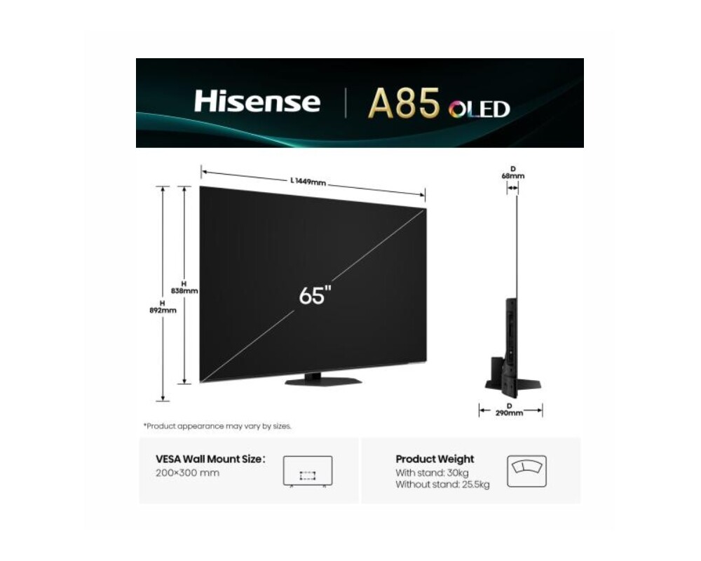 Телевизор Hisense 65" A85Q 2