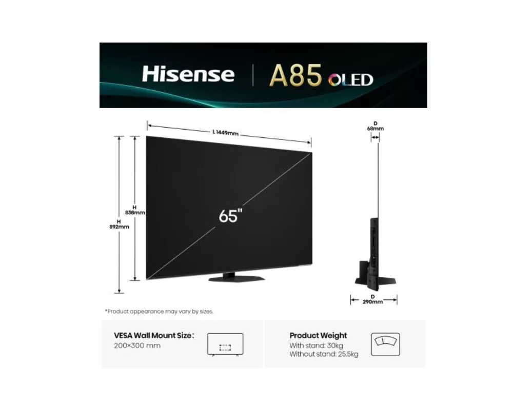 Телевизор Hisense 65" A85Q 2