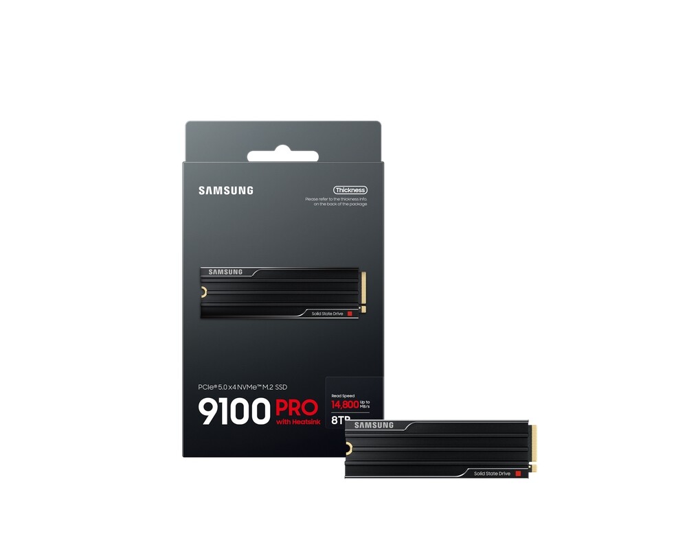SSD 8TB Samsung SSD 9100 PRO Heatsink PCIe 5.0 NVMe 2.0 M.2  up to 14 800 MB/s 3