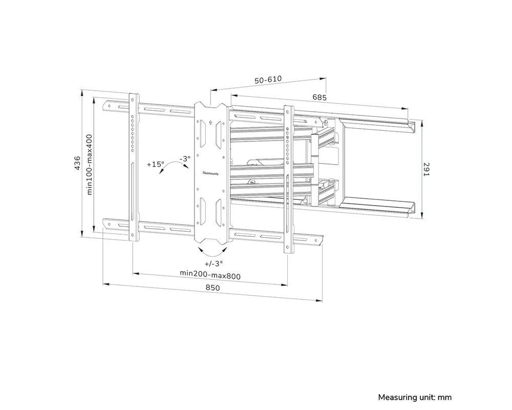 Стойка Neomounts Level-850 Wall Mount (full motion 15