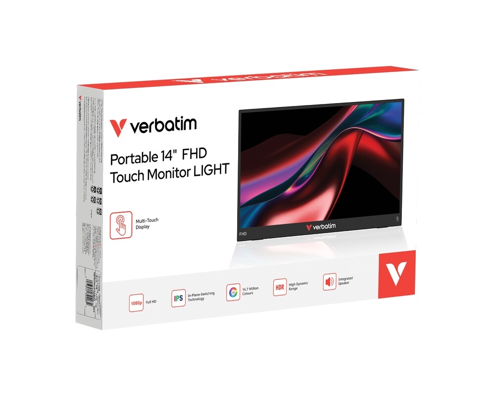 Монитор Verbatim Portable 14" FHD Touch Monitor LIGHT 6