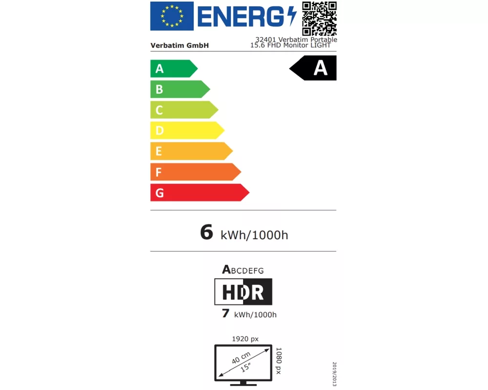 Монитор Verbatim 15.6" Portable FHD Monitor LIGHT 8