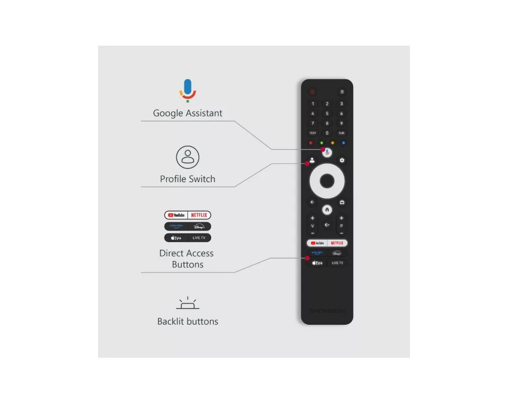 Телевизор Thomson 55" QLED Google TV; 3840 x 2160 (4K UHD) 10