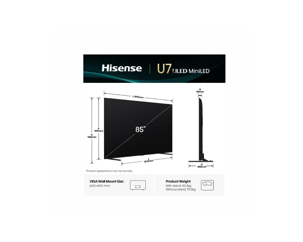 Телевизор Hisense 85"U7Q 2