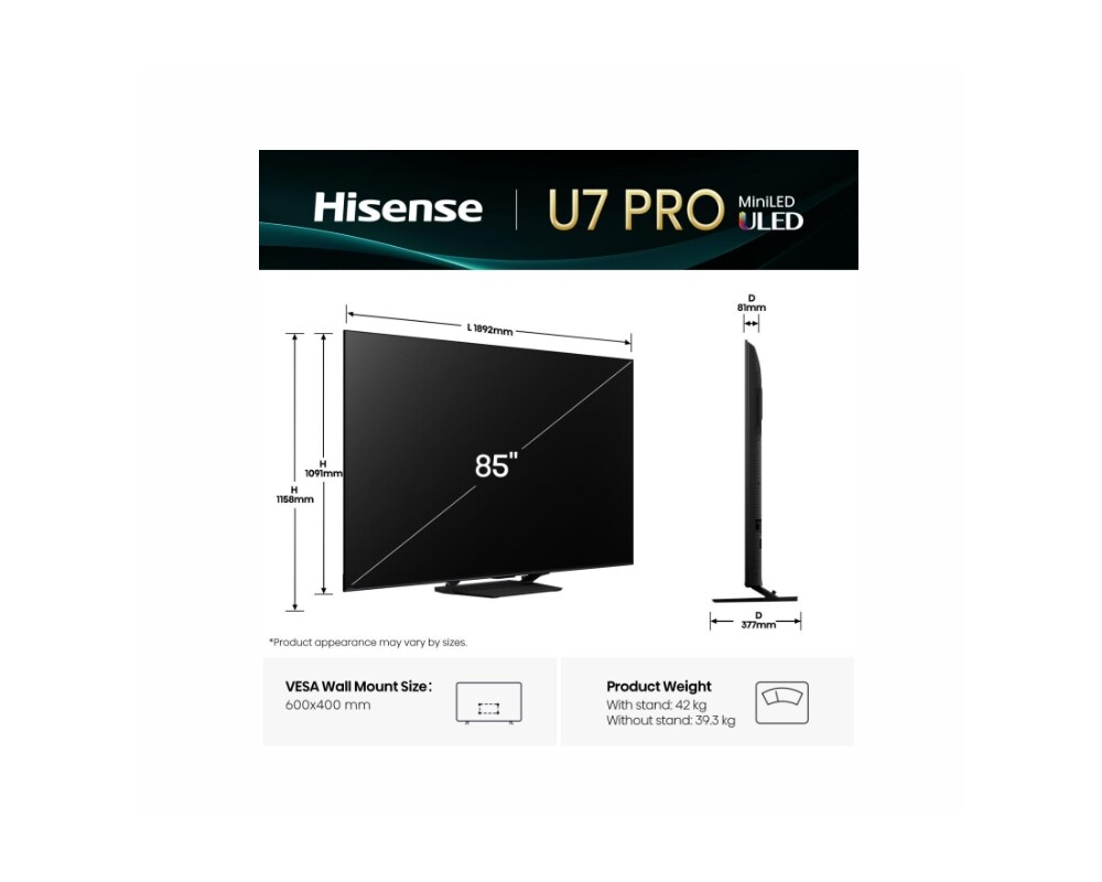 Телевизор Hisense 85"U7Q Pro 2