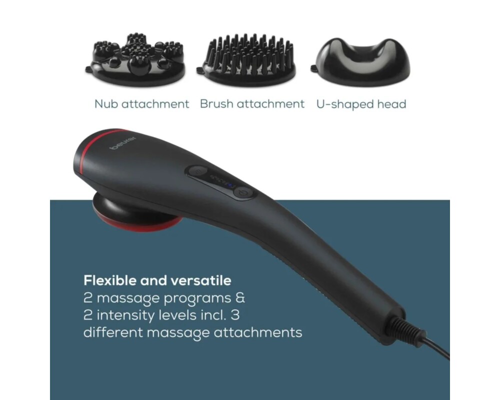 Масажор Beurer MG 24 Massager with heat function; Soothing and relaxing vibration massage;3 massage attachments;2 intensity levels;2 pre-set programs 4