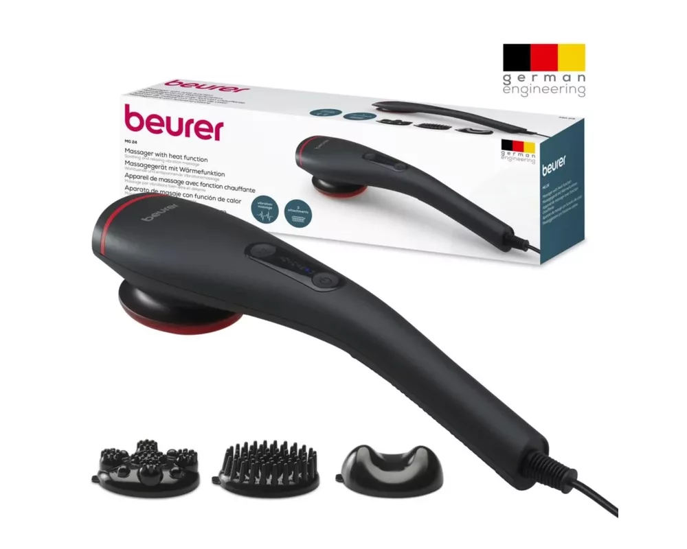 Масажор Beurer MG 24 Massager with heat function; Soothing and relaxing vibration massage;3 massage attachments;2 intensity levels;2 pre-set programs 6