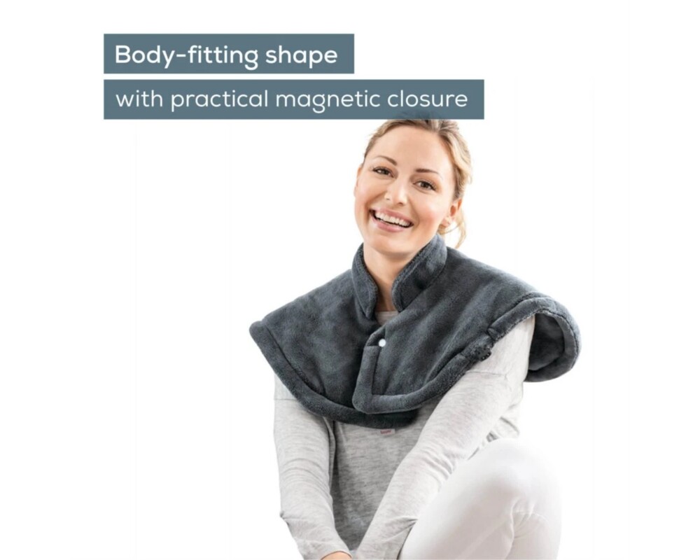 Термоподложка Beurer HK 66 Cosy Grey Shoulder & Neck Heat Pad; 3 temperature settings; auto switch-off after 90 min; washable on 30°; removable switch; fleece fibre;56(L)x52(W) cm 6