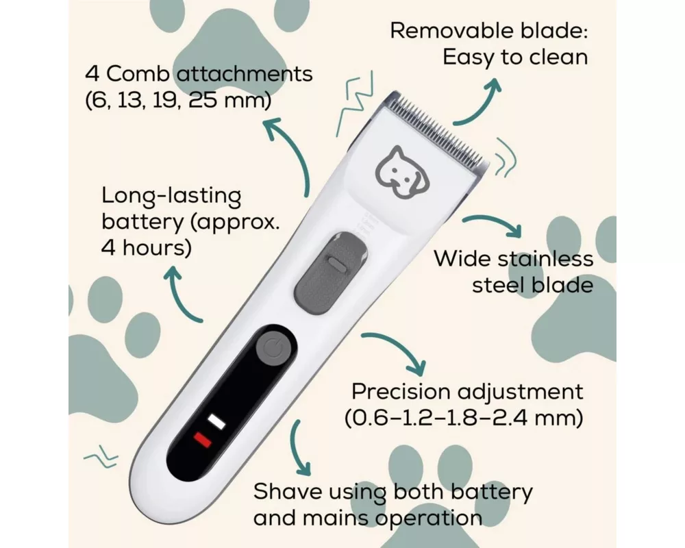 Тример Beurer PP 110 Fluffy Professional grooming for dogs and cats;individually adjustable cutting lengths and extra-long battery life;Quiet motor;Wide stainless steel blade 3