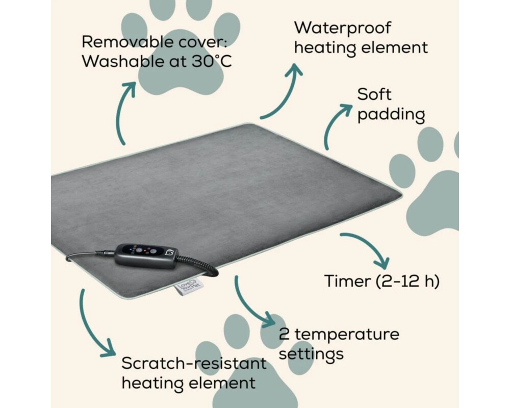 Термоподложка Beurer PP 220 Sammy Large heating mat for dogs and cats; Proven safety; Integrated bite protection on the power cable&protected heating element; Machine-washable cover and waterproof heating element 4
