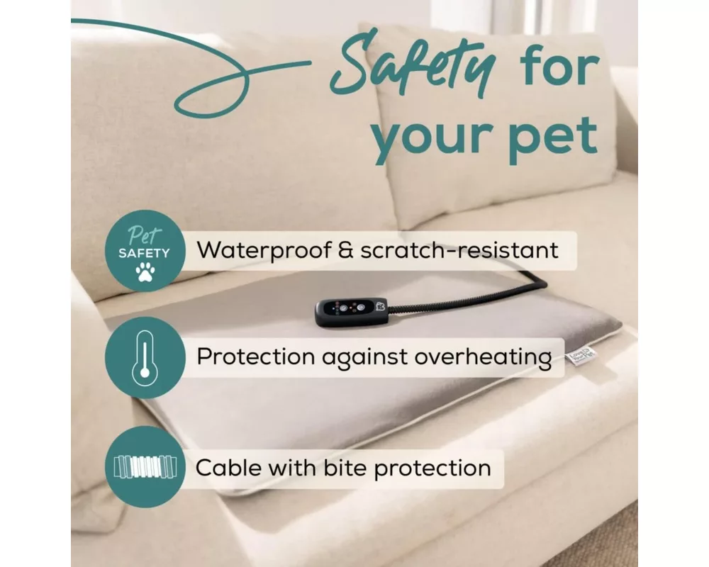 Термоподложка Beurer PP 220 Sammy Large heating mat for dogs and cats; Proven safety; Integrated bite protection on the power cable&protected heating element; Machine-washable cover and waterproof heating element 6