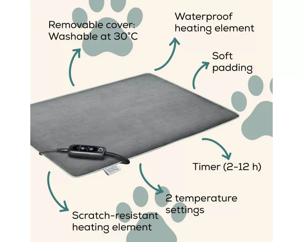 Термоподложка Beurer PP 220 Sammy Large heating mat for dogs and cats; Proven safety; Integrated bite protection on the power cable&protected heating element; Machine-washable cover and waterproof heating element 4