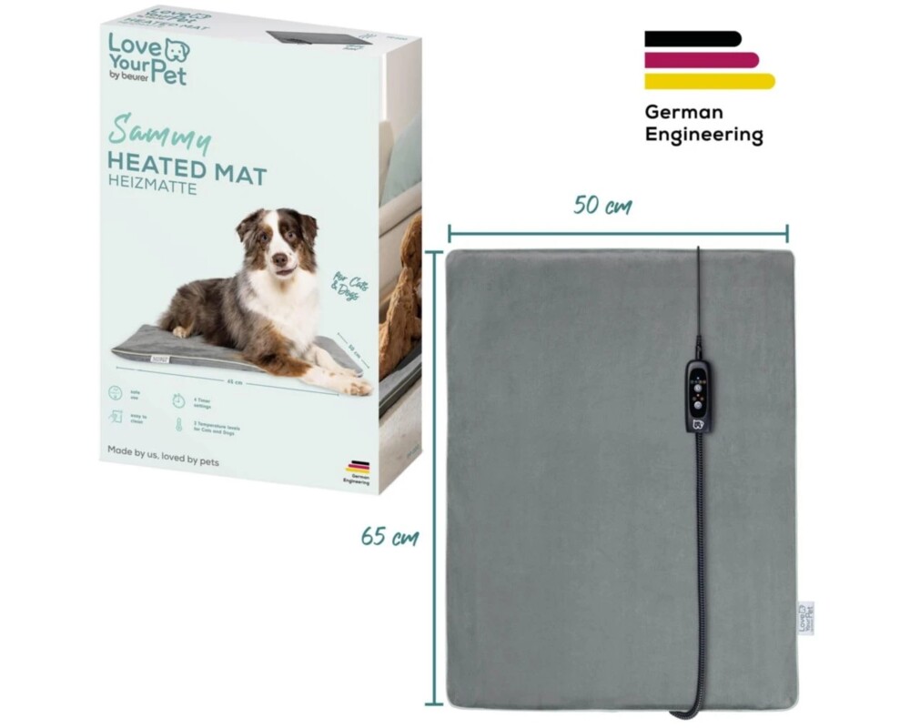 Термоподложка Beurer PP 220 Sammy Large heating mat for dogs and cats; Proven safety; Integrated bite protection on the power cable&protected heating element; Machine-washable cover and waterproof heating element 7