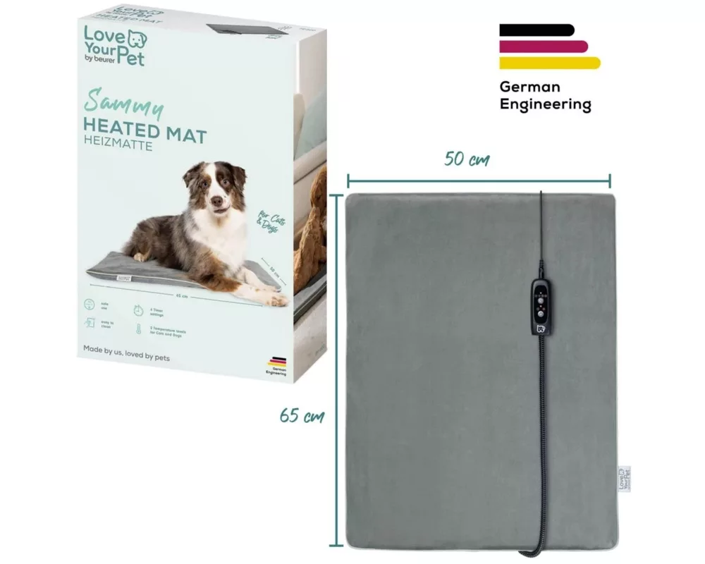 Термоподложка Beurer PP 220 Sammy Large heating mat for dogs and cats; Proven safety; Integrated bite protection on the power cable&protected heating element; Machine-washable cover and waterproof heating element 7
